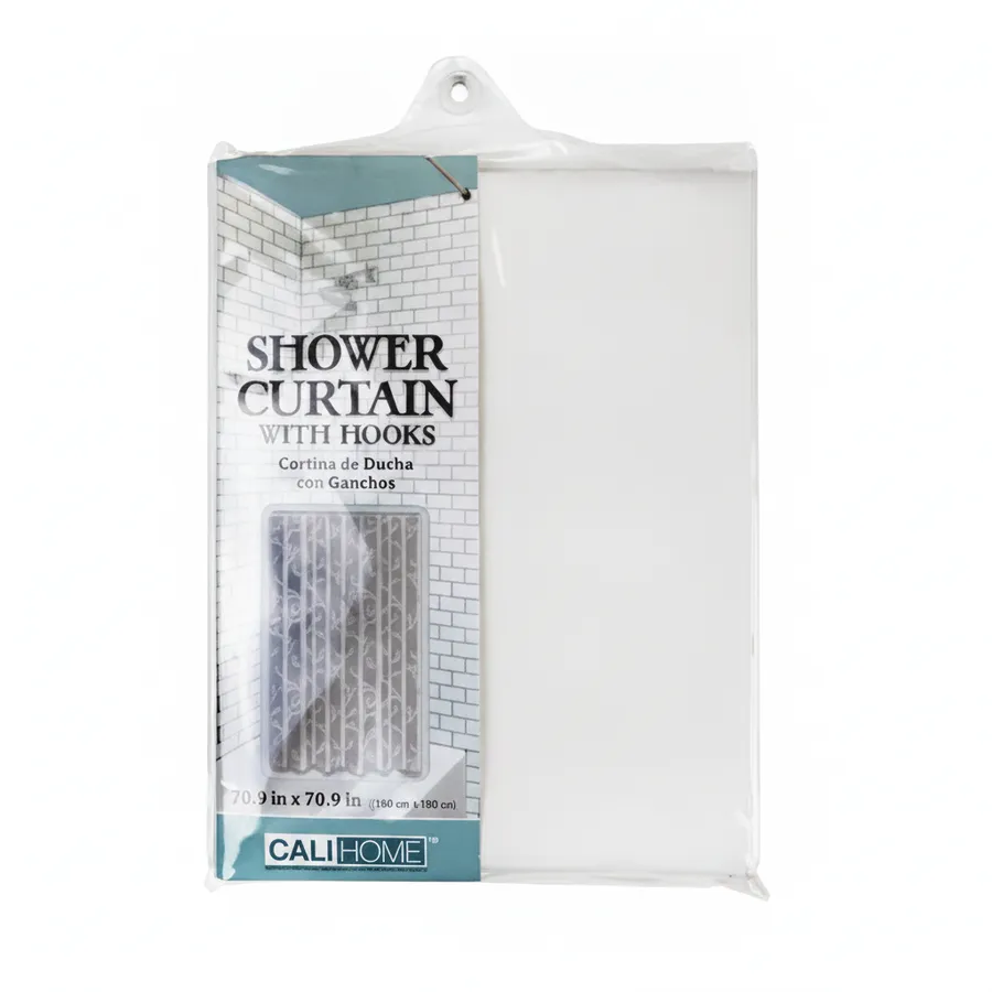 Fabric Shower Curtain with Hooks Set - 70" x 71" Standard Size Everyday Bathroom Housewares — wholesale Home & Décor by the case