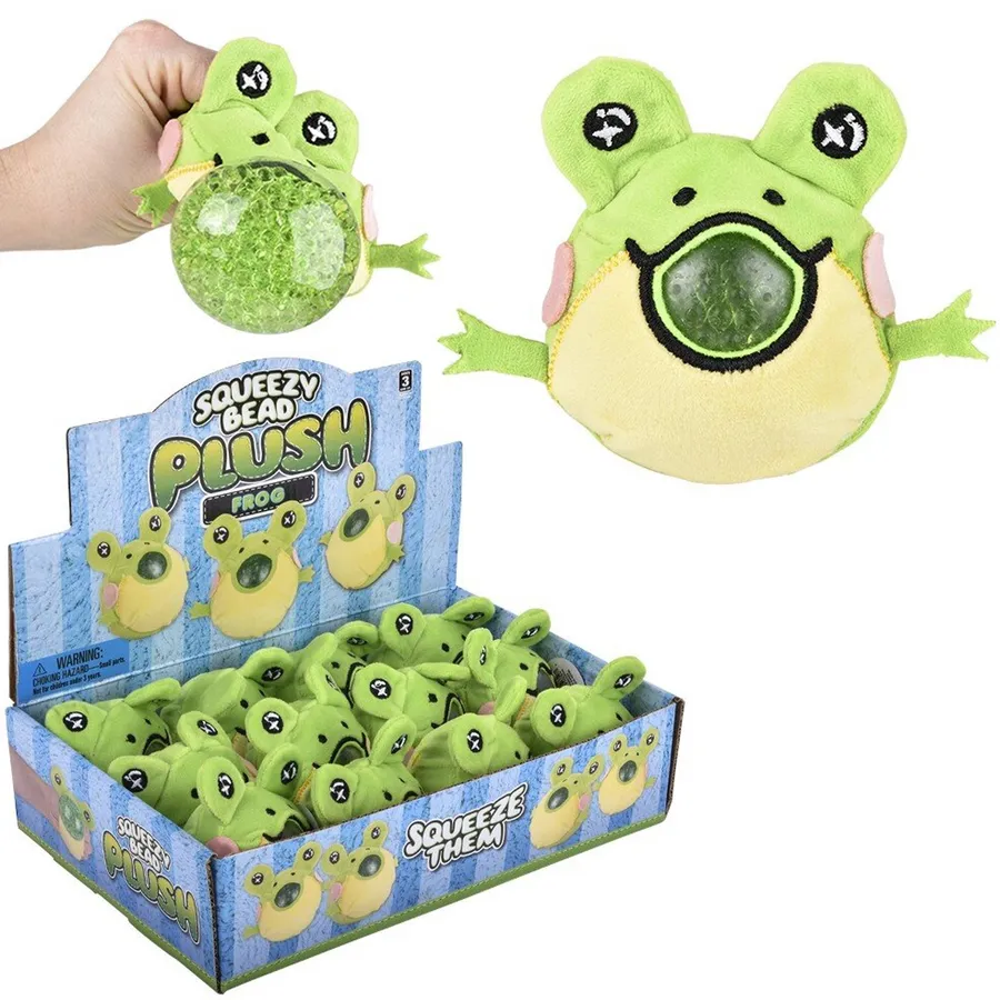Frog Squeezy Bead Soft Plush Kids Toy- Assorted — wholesale Plush & Squishies by the case