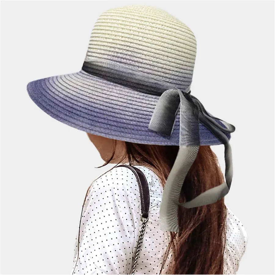 Elegant Wide Brim Bow Band Straw Sun Hat - Assorted — wholesale Apparel & Accessories by the case