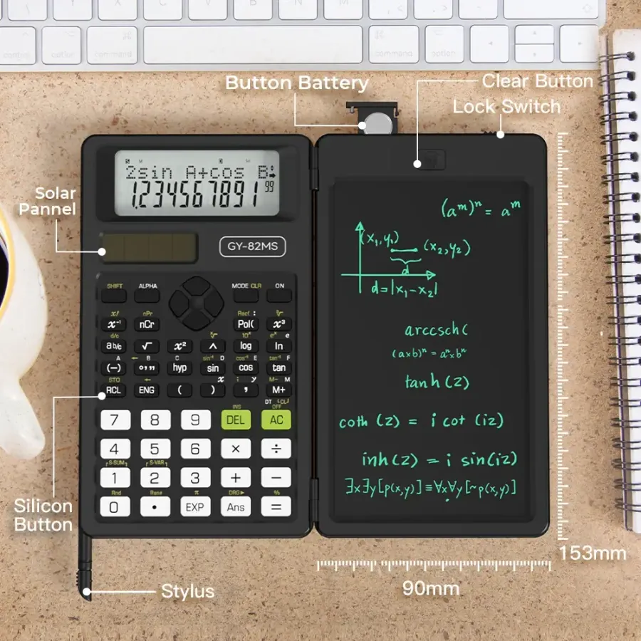 2-in-1Scientific Calculator & 6" Writing Tablet–240 Function — wholesale Tech & Gadgets by the case