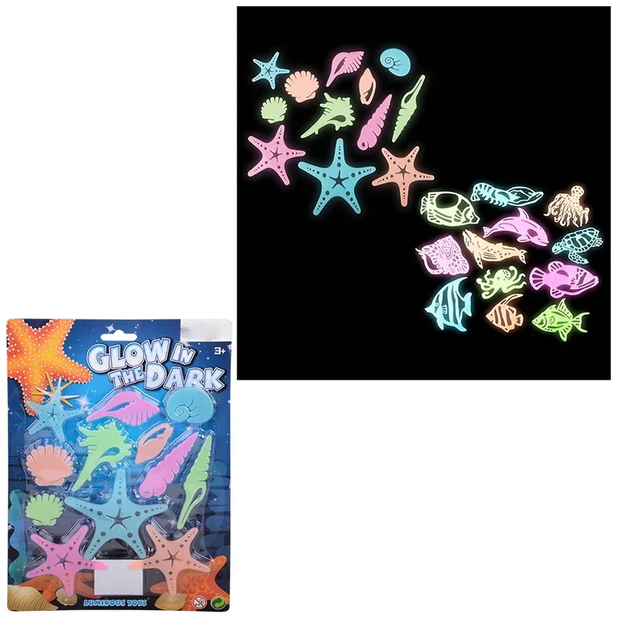 Glow In Dark Sea Life Stick Ups Kids Toy — wholesale Toys & Games by the case