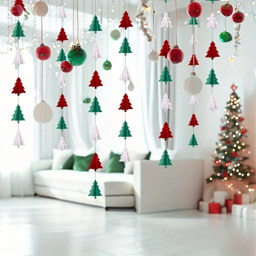 3D Christmas Tree Paper Tassels Ceiling Decor — wholesale Seasonal & Holiday by the case