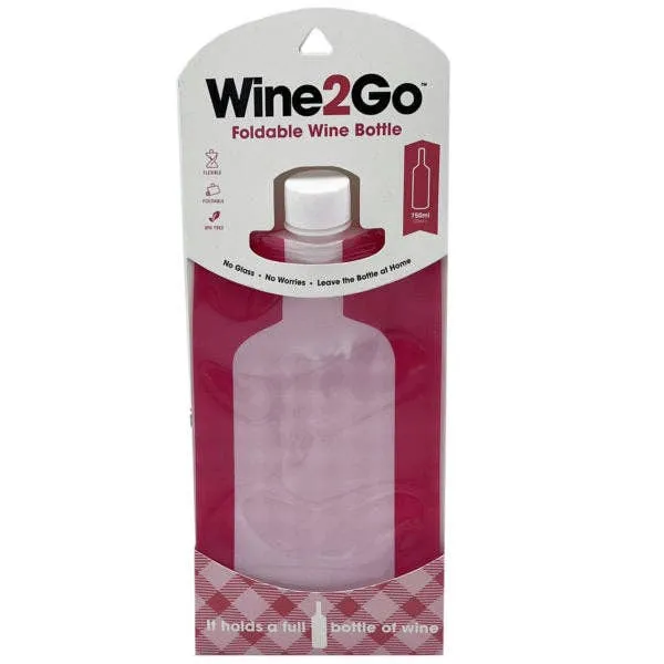 Wine2Go Foldable Wine Bottle in Rose Pink MOQ-12Pcs, 2.53$/Pc — wholesale Kitchen & Drinkware by the case