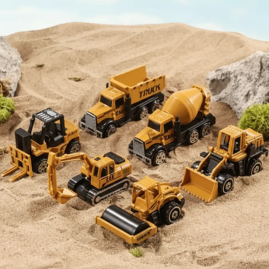 Diecast Crane Truck & Vehicles – Kids Construction Play Set — wholesale Toys & Games by the case