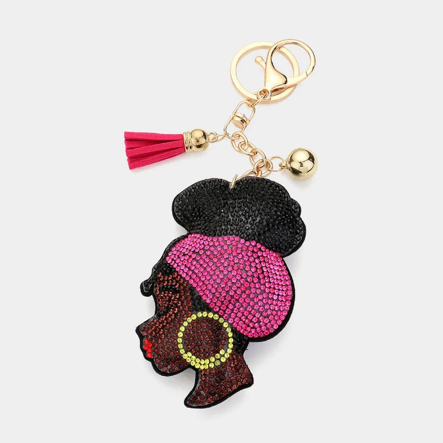 ling Afro Woman Keychain Assorted — wholesale Keychains & Charms by the case