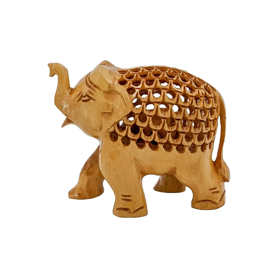 Handmade Jali Trunk Up Carved Elephant In Bulk — wholesale Home & Décor by the case