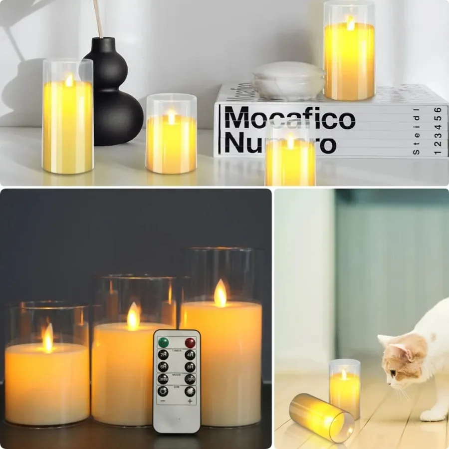 LED Acrylic Candle with Remote Timer — wholesale Home & Décor by the case
