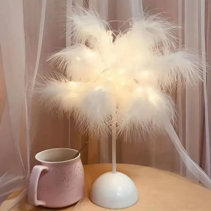 Feather LED Night Light Lamp For Home Décor — wholesale Home & Décor by the case