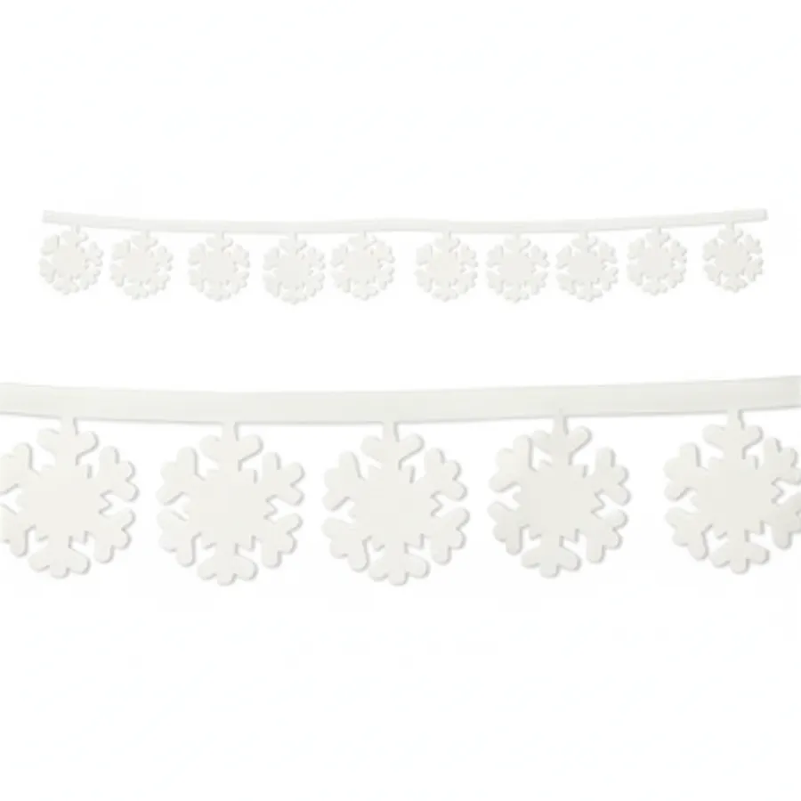 White Fabric Snowflake Garland - Christmas Holiday Mantel Decor — wholesale Seasonal & Holiday by the case