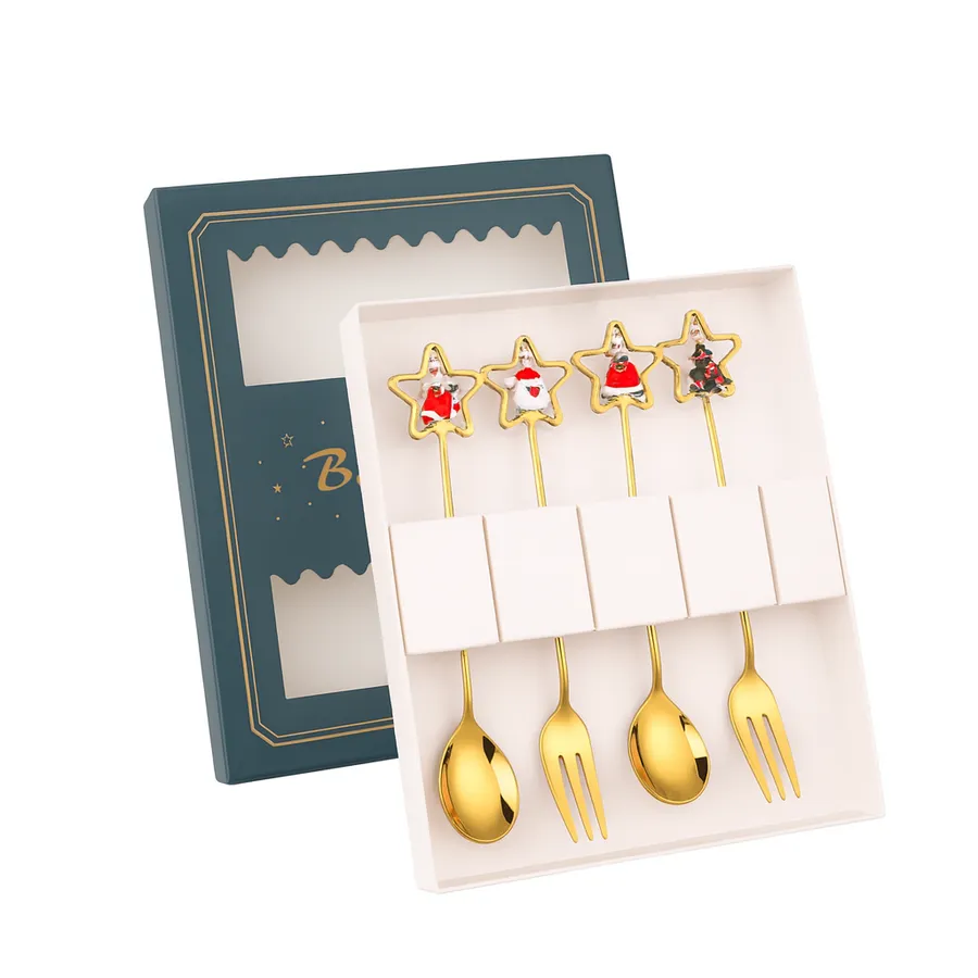 4pcs Christmas Tableware Stainless Steel Set — wholesale Seasonal & Holiday by the case