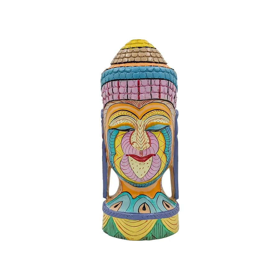 Wooden Buddha Statue - Handcrafted Suar Wood Sculpture, 8-Inch — wholesale Home & Décor by the case
