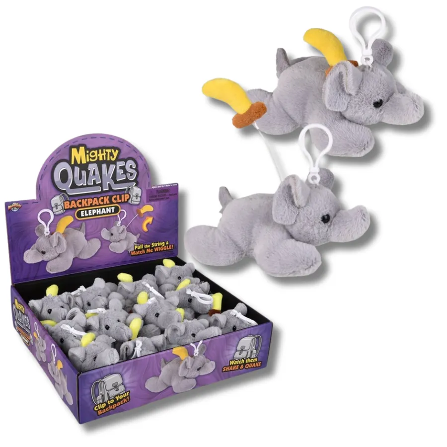 Mighty Elephant Backpack Clip On Keychain — wholesale Keychains & Charms by the case