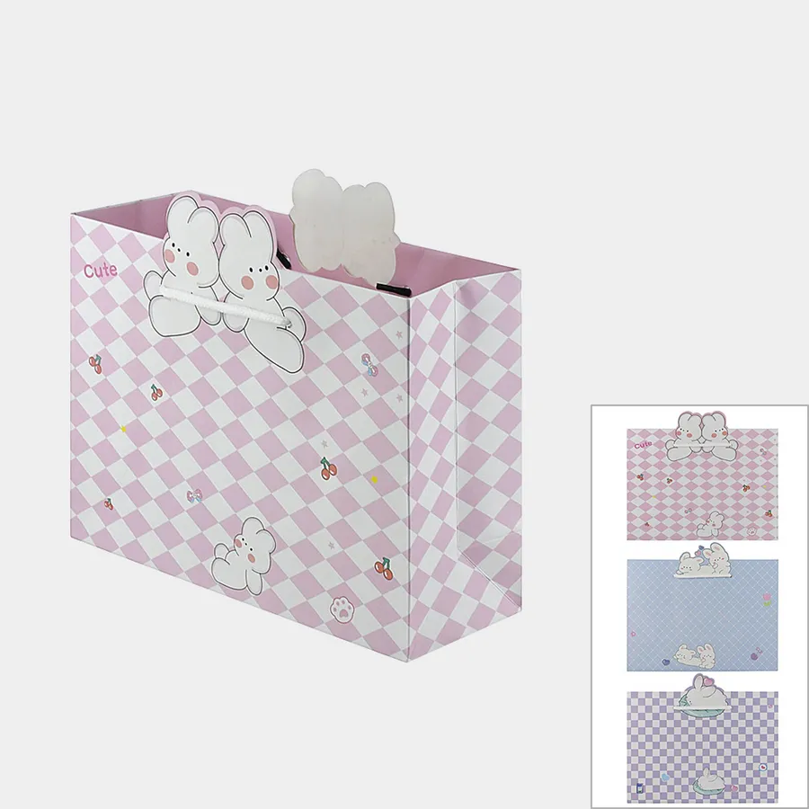 Cute 3D Bunny Printed Gift Bag - Assorted — wholesale Party & Gifts by the case