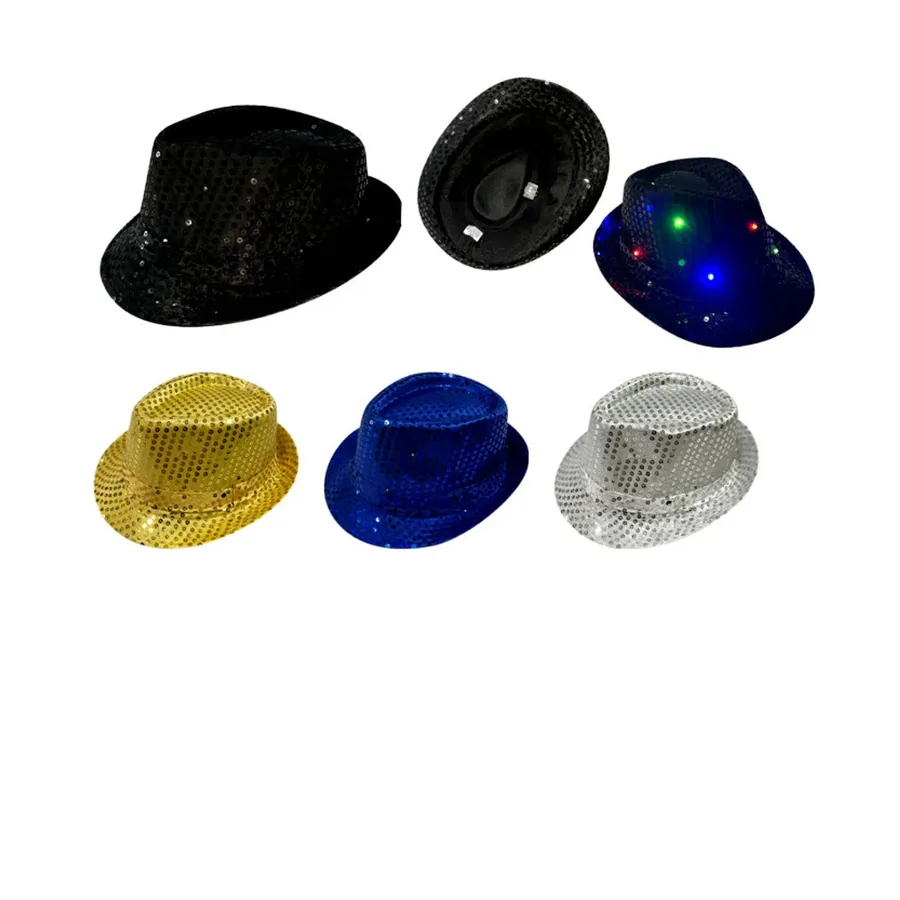 Light Up Fedora Hats - Assorted — wholesale Apparel & Accessories by the case