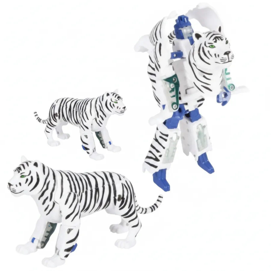 White Tiger Robot Action Figure - Posable Kids Toy for Imaginative Play — wholesale Toys & Games by the case
