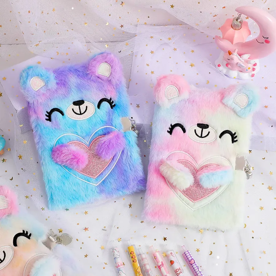 Easter Plush Cute Bear Notebook With Lock — wholesale Plush & Squishies by the case
