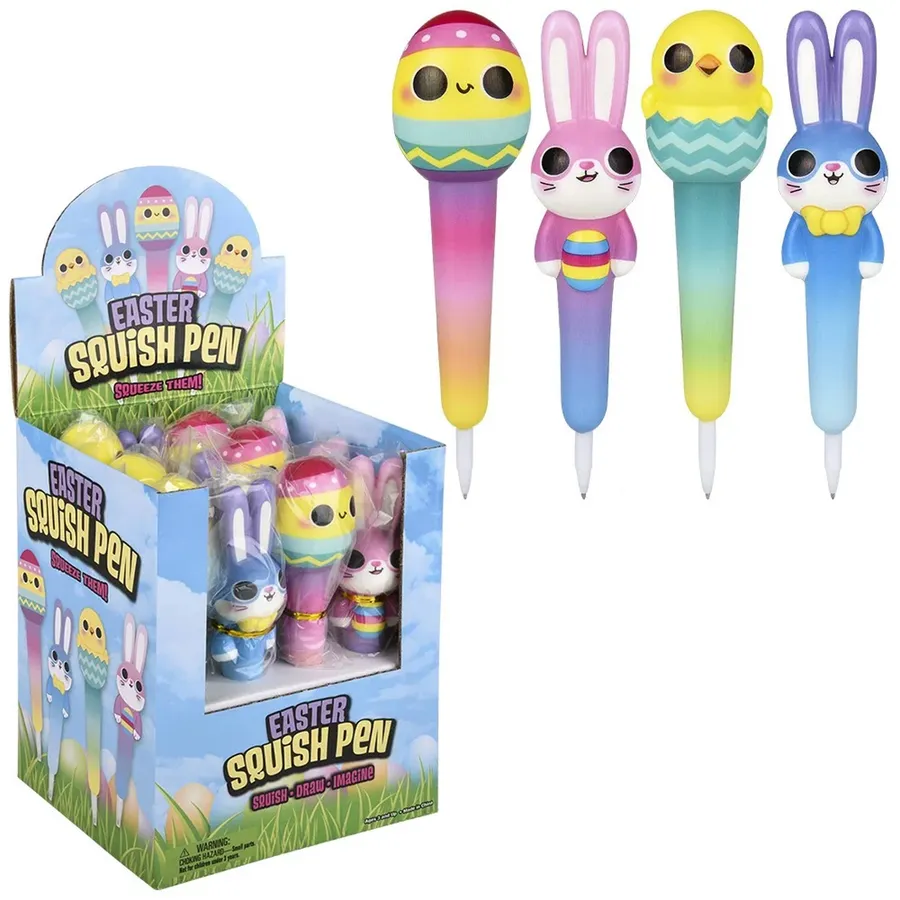 Squish Fidget Mix Cartoon Easter Kids Pens - Assorted — wholesale Fidgets & Sensory by the case