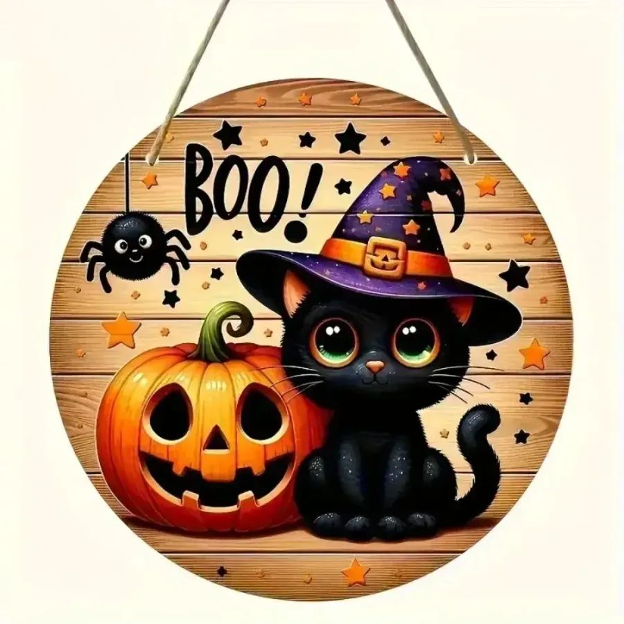 Halloween Patterned Wooden Sign For Decor — wholesale Seasonal & Holiday by the case