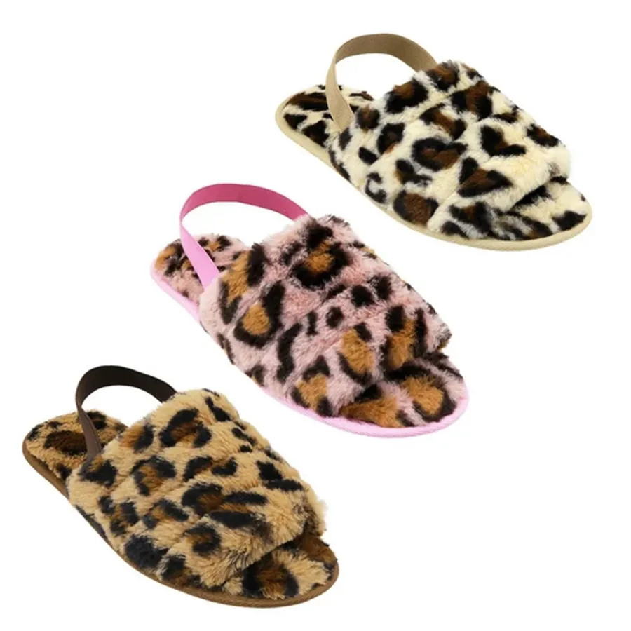 Fuzzy Animal Print Slippers For Kids - Assorted — wholesale More Wholesale Goods by the case