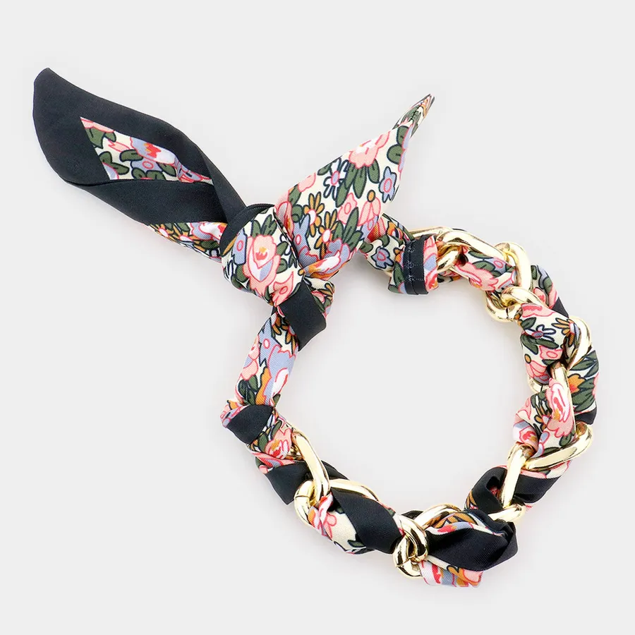 Wholesale Oval Link Patterned Fabric Bracelet For Girls — wholesale Apparel & Accessories by the case