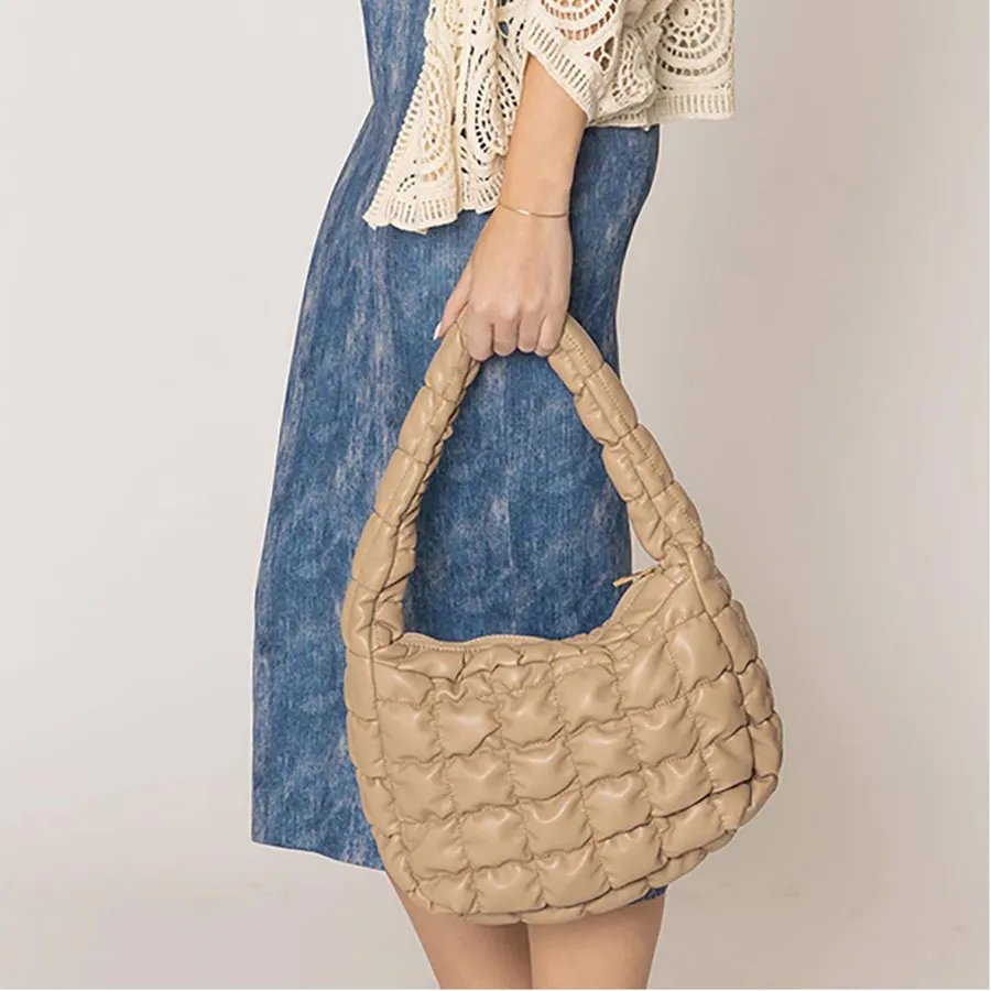 Puffer Shoulder Bag - Faux Leather Cloud Design, Medium — wholesale Bags & Backpacks by the case