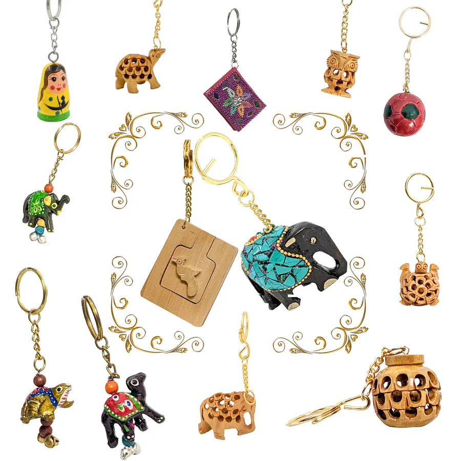 Antique Handcrafted Keychains Assorted Home Decores — wholesale Keychains & Charms by the case