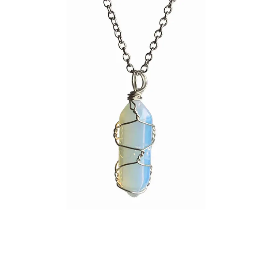 Opalite Wire Wrapped Chain Necklace In Bulk — wholesale Apparel & Accessories by the case