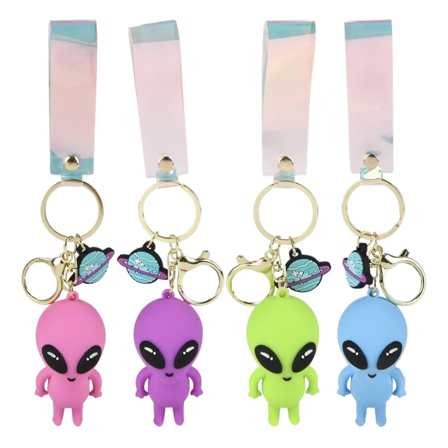 Alien Charm Wristlet Pendant Keychain Toy - Assorted — wholesale Keychains & Charms by the case