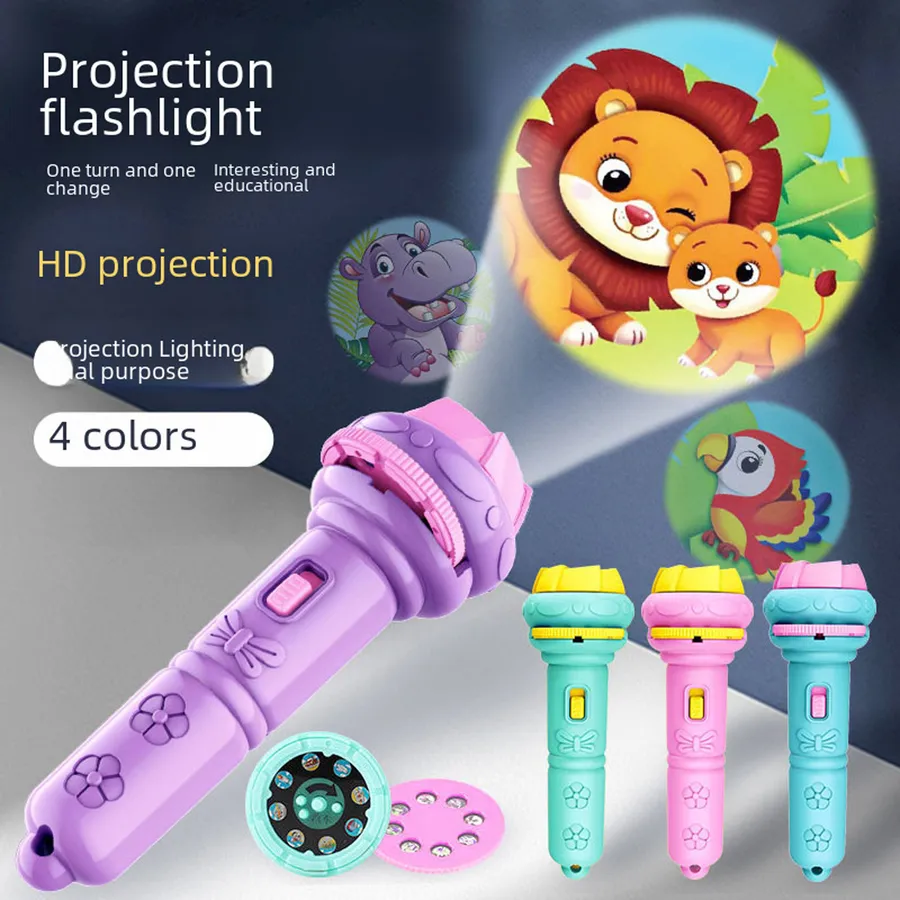 Animals Flashlight Projector Kids Toy- Assorted — wholesale Toys & Games by the case