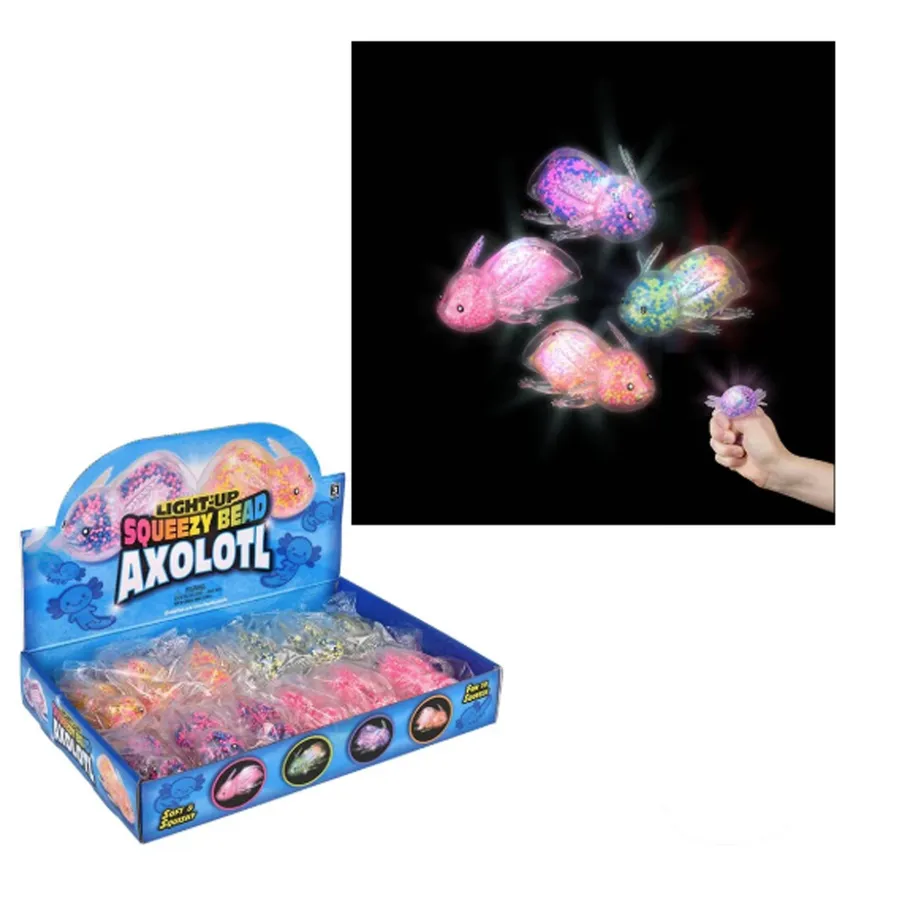 Light Up Squeezy Bead Axolotl Fidget Kids Toy — wholesale Fidgets & Sensory by the case