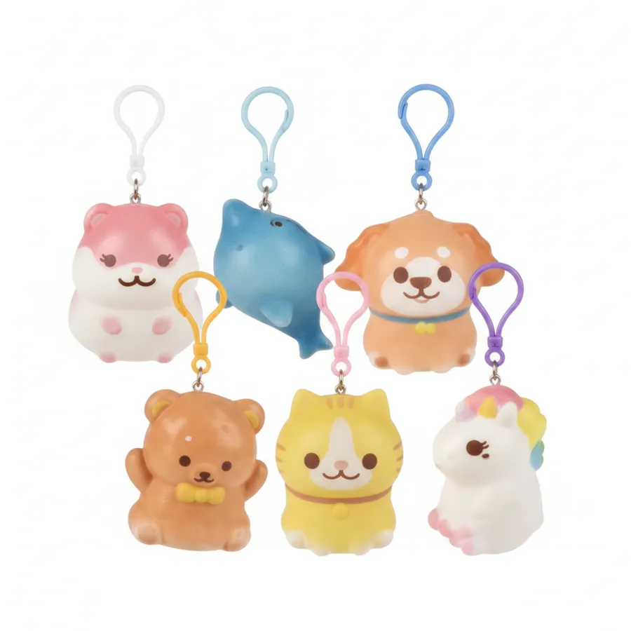 3.25 Inch Kawaii Animal Squishy Backpack Clip - Sensory Fidget Toy — wholesale Fidgets & Sensory by the case
