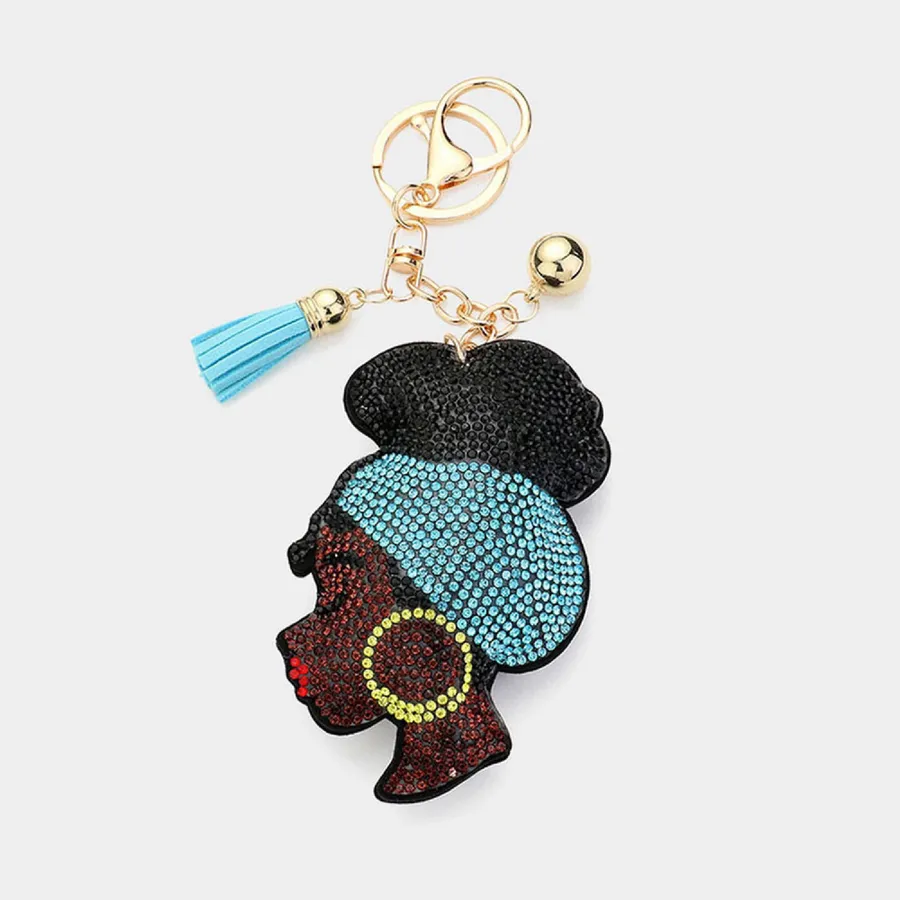 ling Afro Woman Keychain Assorted — wholesale Keychains & Charms by the case