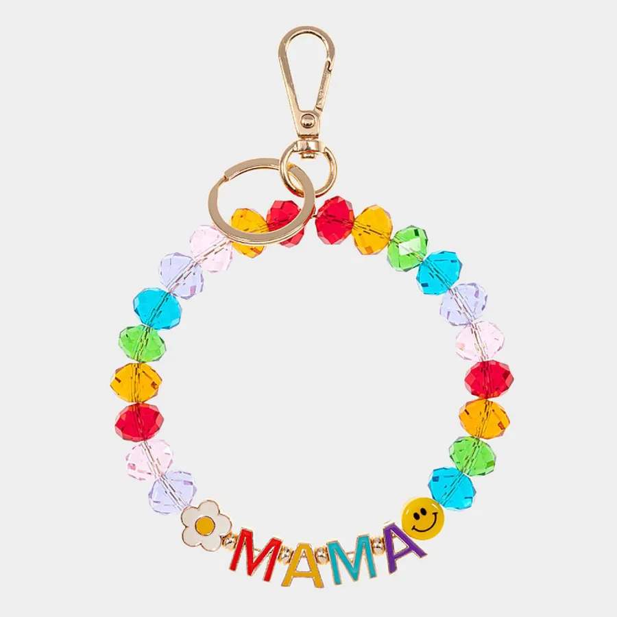 Flower Smile Beaded Keychain / Bracelet In Bulk — wholesale Keychains & Charms by the case