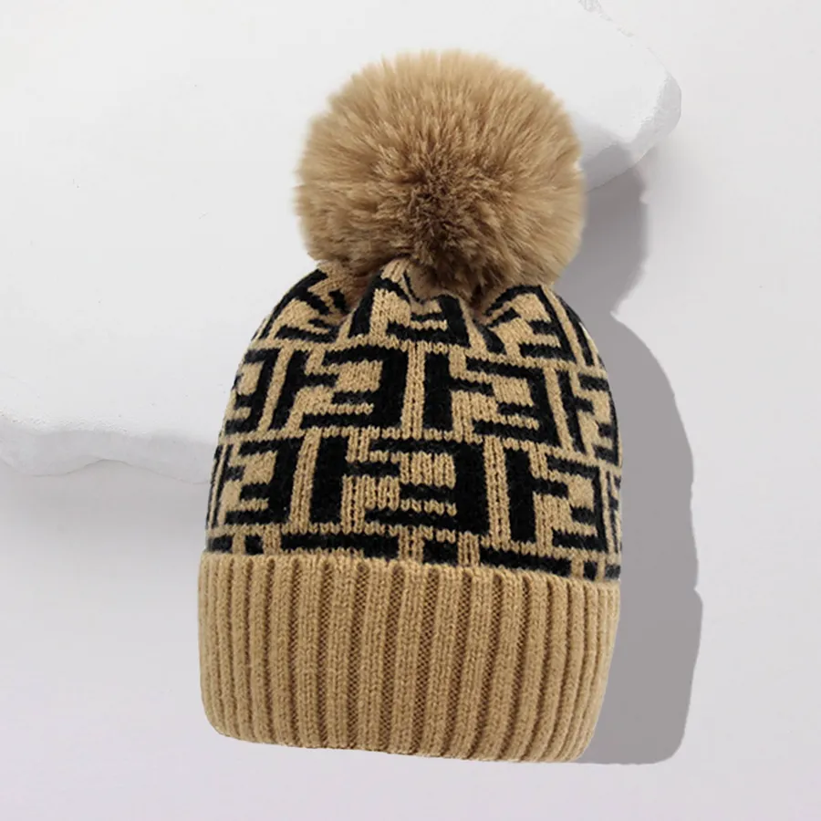 Geometric Pattern Pom Pom Beanie Hat For Valentine -Assorted — wholesale Seasonal & Holiday by the case