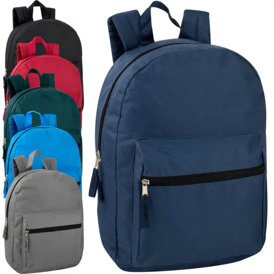 15-Inch Essential Backpack – Assorted Casual Travel Bag — wholesale Bags & Backpacks by the case