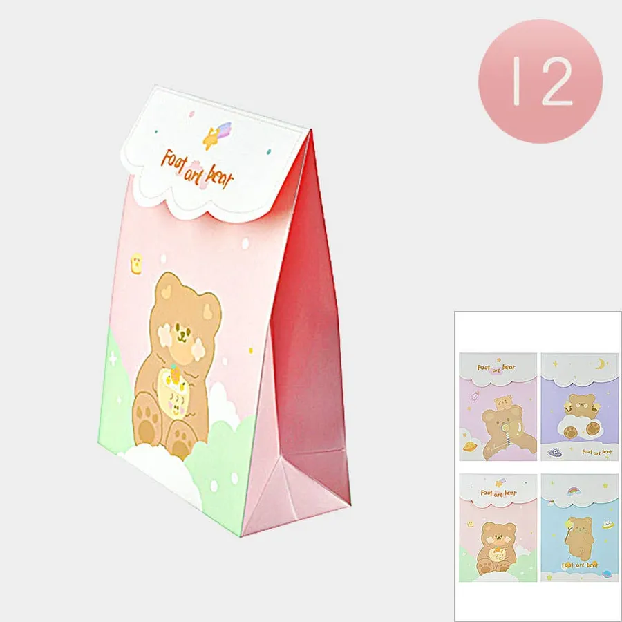 Bear Character Print Folding Gift Bags — wholesale Party & Gifts by the case