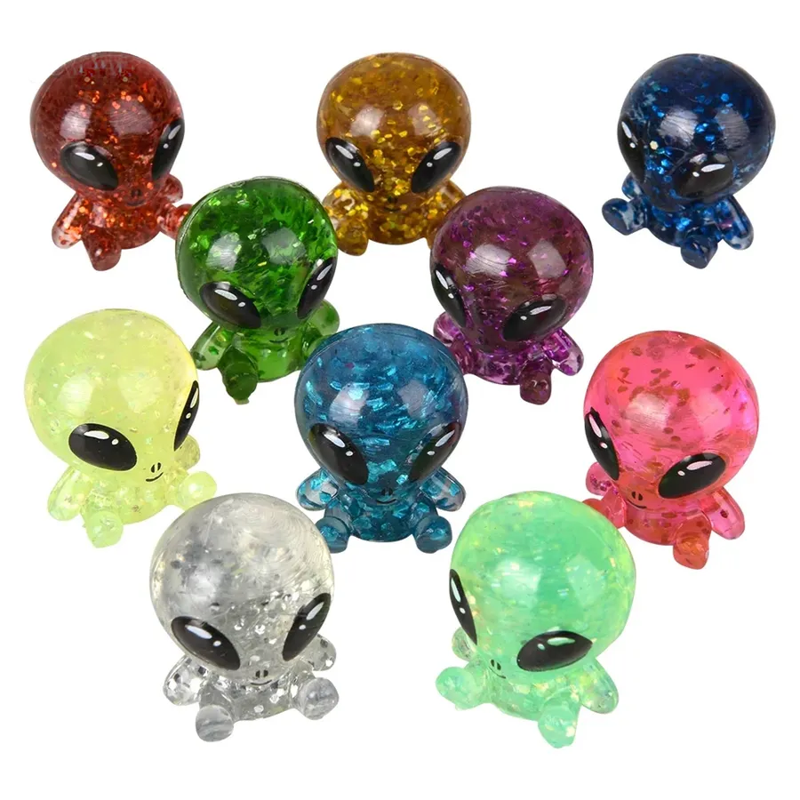 Mini Glitter Alien Figurine Kids Toy — wholesale Home & Décor by the case
