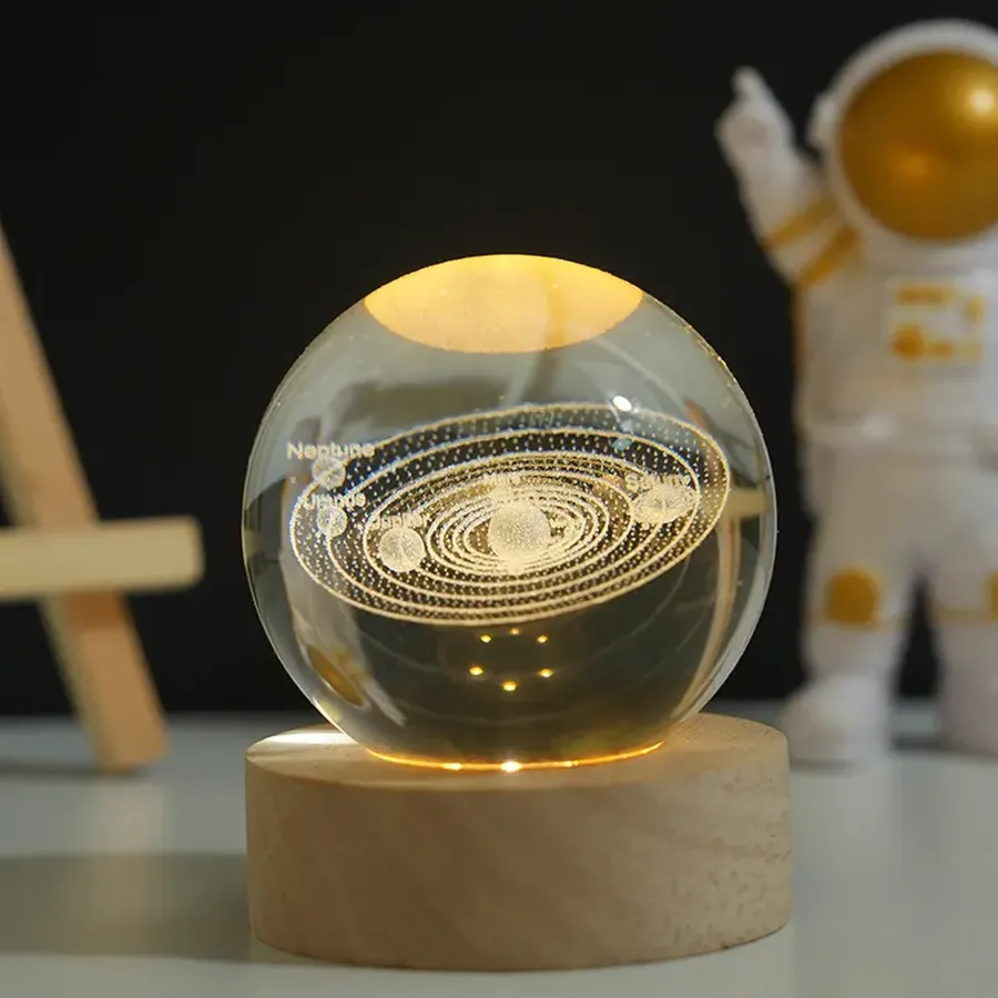 Crystal Solar System Ball Night Lamp Home Décor — wholesale Home & Décor by the case
