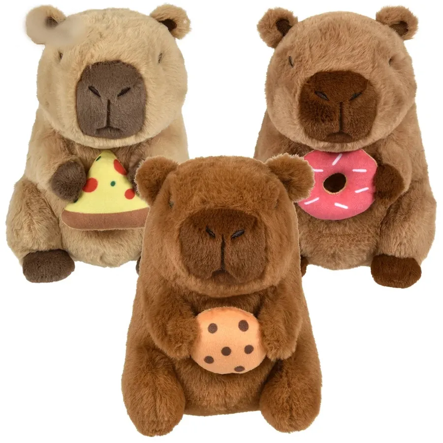 Stuffed Capybara Holding Food Plush Kids Toy - Assorted — wholesale Plush & Squishies by the case