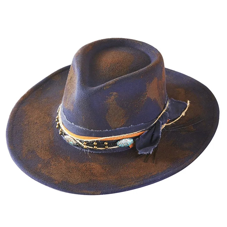 Vintage Multi Beaded Rustic Cowgirl Western Hat — wholesale Apparel & Accessories by the case
