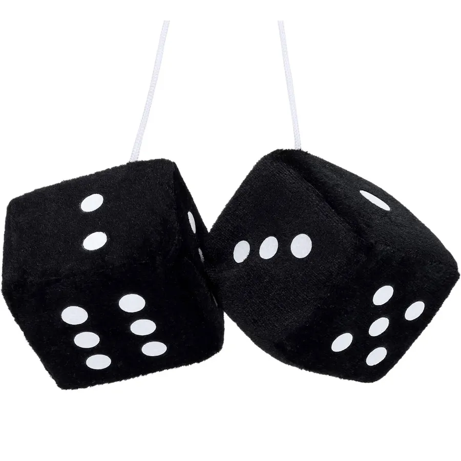 Black Soft Plush Car Hanging Dice For Home Decor — wholesale Plush & Squishies by the case