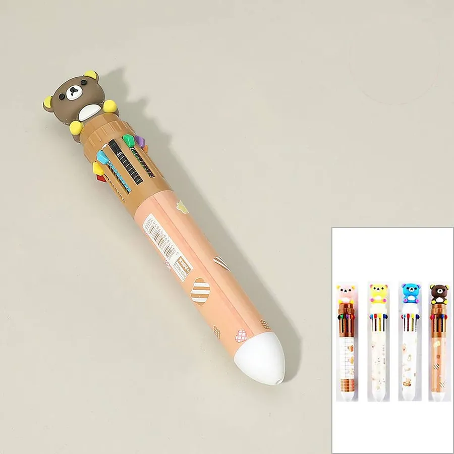 Bear Themed Multi Color Ball Pens - Assorted — wholesale Stationery & Office by the case