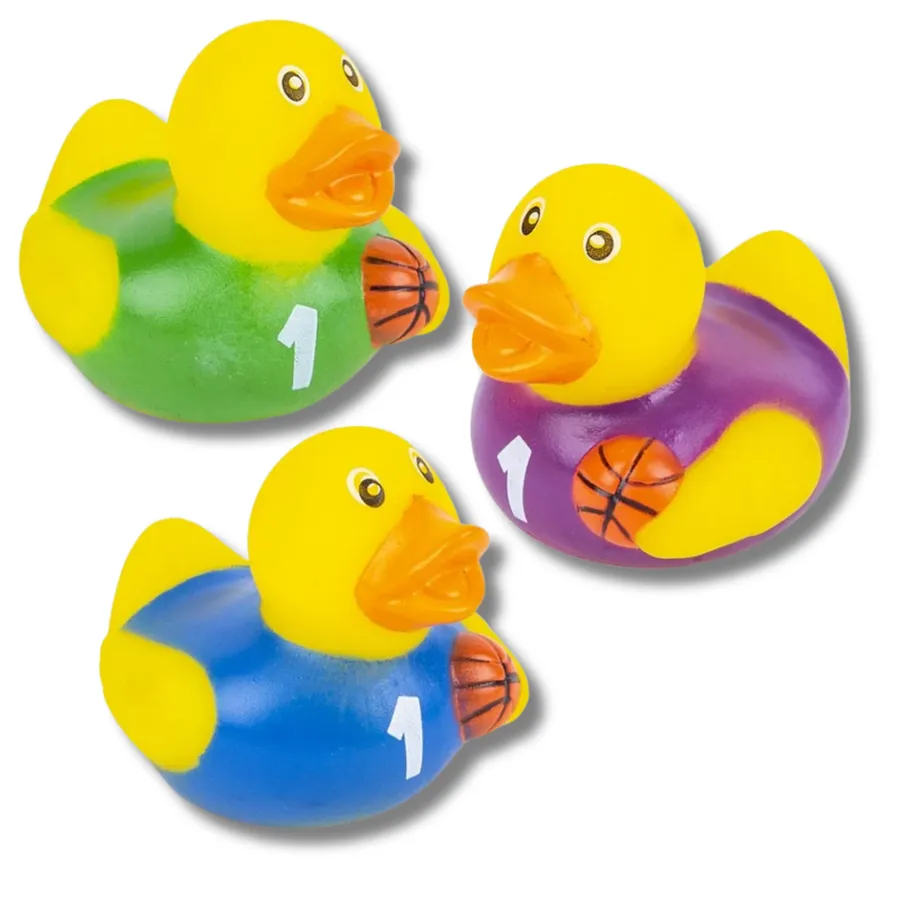 Basketball Rubber Duckies Kids Toy- Assorted — wholesale Toys & Games by the case
