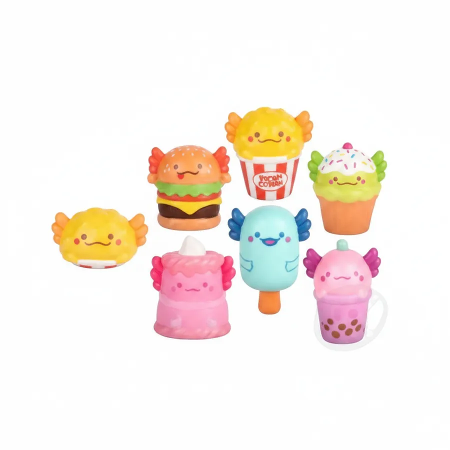 Cute Axolotl Foodie Squishy Toy - 4-Inch Sensory Fidget Stress Ball — wholesale Fidgets & Sensory by the case