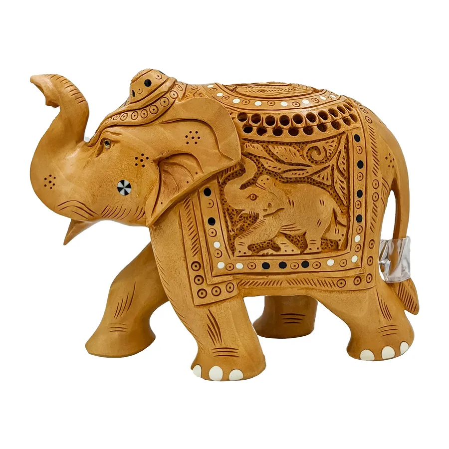Handcrafted Trunk Up Jaali Elephant (6in) Valentine In Bulk — wholesale Seasonal & Holiday by the case