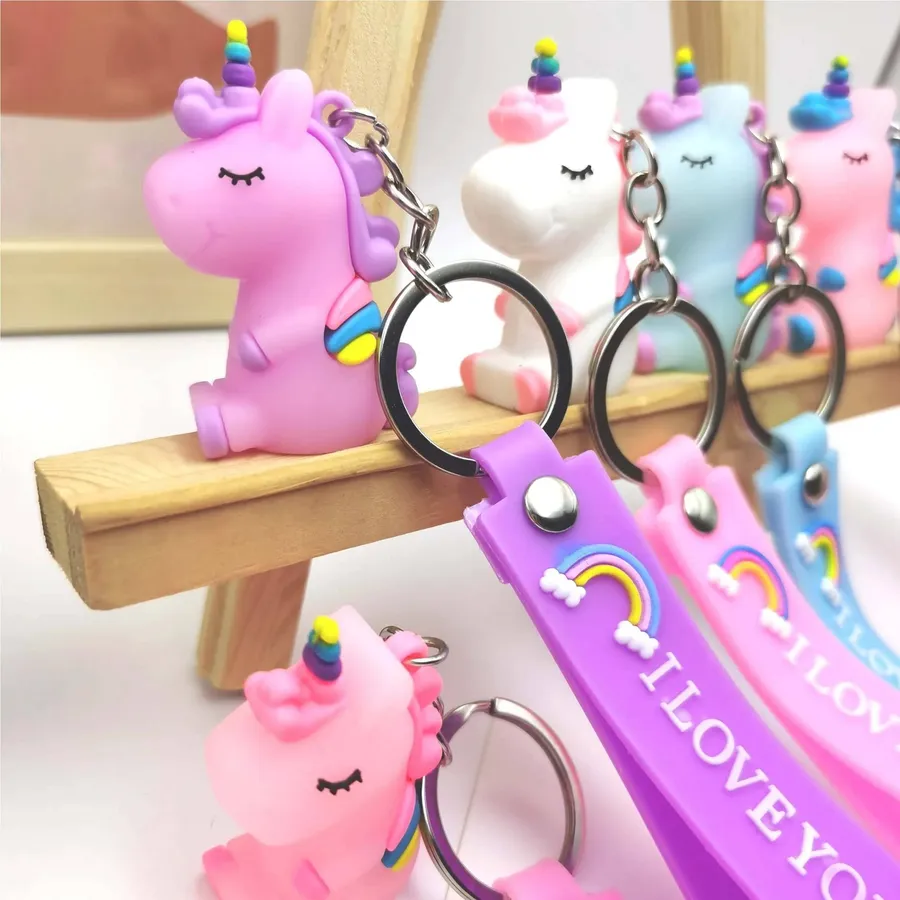 Wholesale Keychain Rubber Unicorn Backpack Charm - Enchanting and Whimsical Accessory — wholesale Keychains & Charms by the case