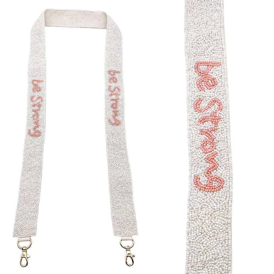 Be Strong Message Seed Beaded Stylish Handbag Strap — wholesale Bags & Backpacks by the case