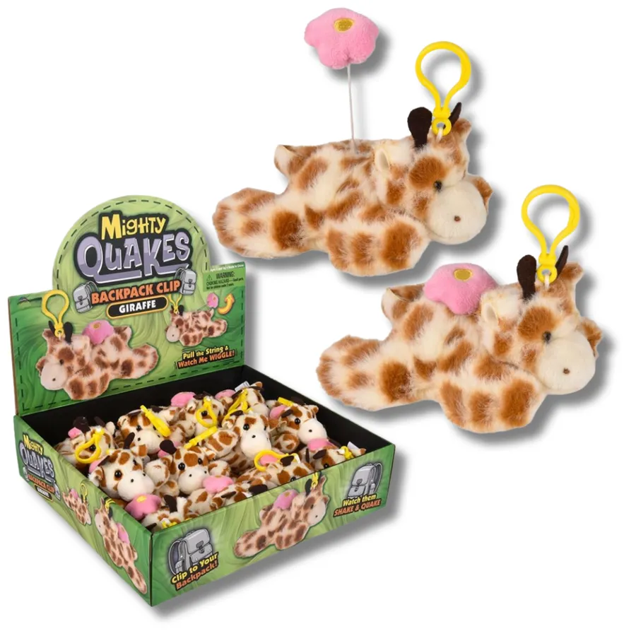 Mighty Giraffe Backpack Clip On Keychain Toy — wholesale Keychains & Charms by the case