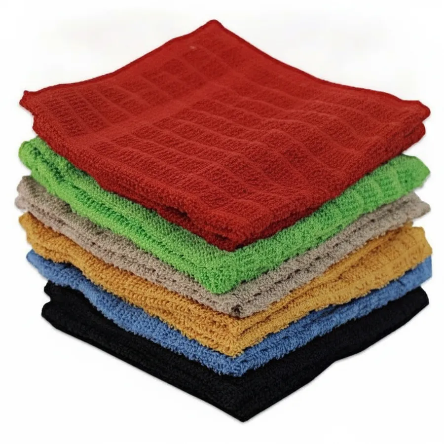Monochrome Checkered Kitchen Dishcloths - Assorted 12x12 Cotton Cleaning Cloths for Everyday Housewares — wholesale Kitchen & Drinkware by the case
