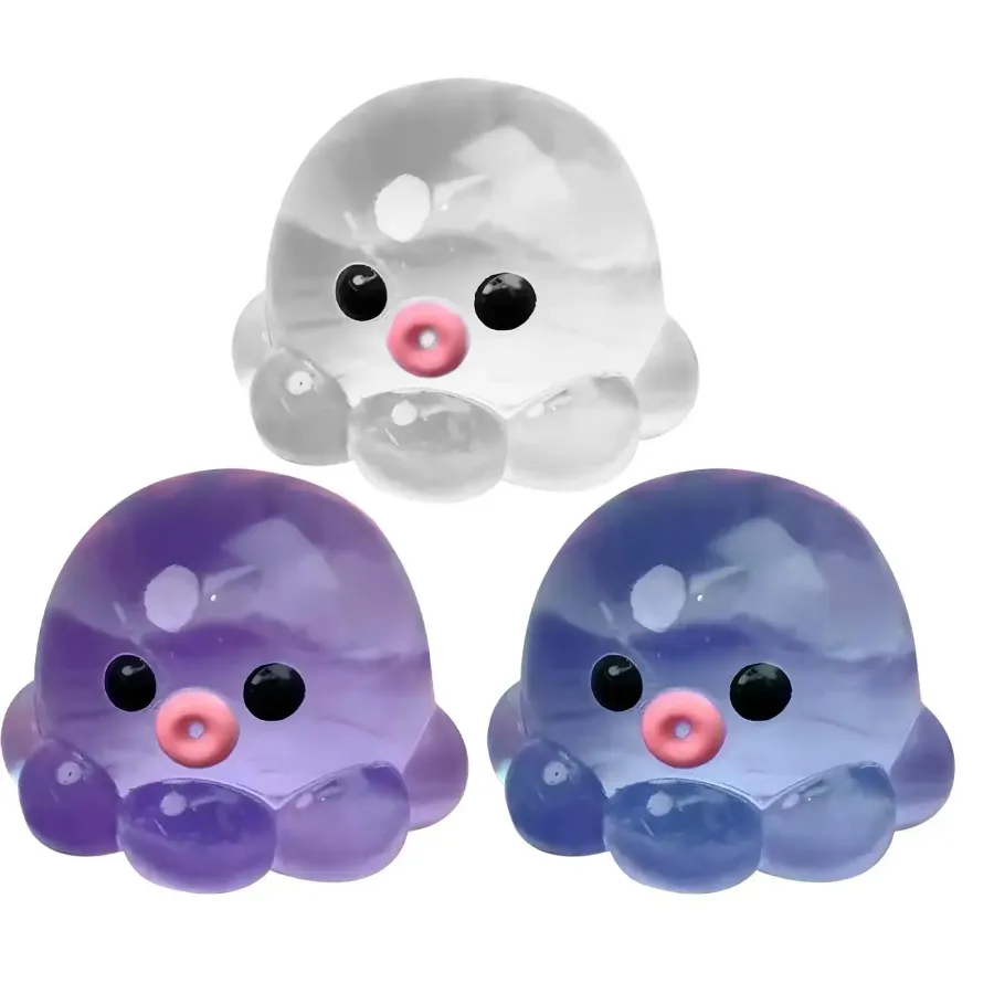 Clear Crystal Octopus Pinch Soft Stress Relief Fidget Toy — wholesale Fidgets & Sensory by the case